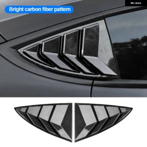 テスラ ABS リア車窓シャッターカバー モデル 3 2017-2023 2024 ハイランドルーバーサイドベントトリム トライアングルアクセサリ - Mirror Carbon Fiber