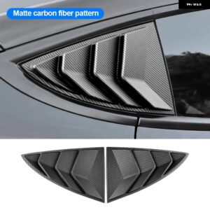 テスラ ABS リア車窓シャッターカバー モデル 3 2017-2023 2024 ハイランドルーバーサイドベントトリム トライアングルアクセサリ - matte carbon fiber