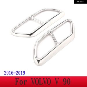 ボルボ XC60 S60 XC90 S90V 90 ステンレス テールマフラー 出力カバー 装飾 カバー カーアクセサリー カスタムパーツ アクセサリー 交換用 - For V90 2016-2019