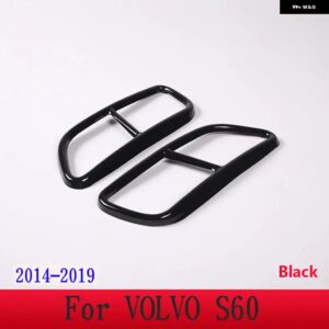 ボルボ XC60 S60 XC90 S90V 90 ステンレス テールマフラー 出力カバー 装飾 カバー カーアクセサリー カスタムパーツ アクセサリー 交換用 - For S60 14-19 Black