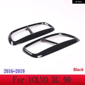 ボルボ XC60 S60 XC90 S90V 90 ステンレス テールマフラー 出力カバー 装飾 カバー カーアクセサリー カスタムパーツ アクセサリー 交換用 - For XC90 16-19 Black