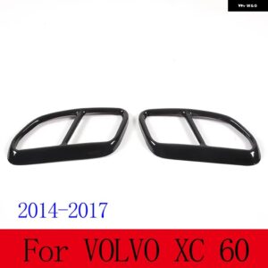 ボルボ XC60 S60 XC90 S90V 90 ステンレス テールマフラー 出力カバー 装飾 カバー カーアクセサリー カスタムパーツ アクセサリー 交換用 - For XC60 14-17 Bkack