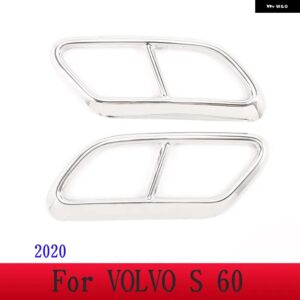 ボルボ XC60 S60 XC90 S90V 90 ステンレス テールマフラー 出力カバー 装飾 カバー カーアクセサリー カスタムパーツ アクセサリー 交換用 - For S60 2020
