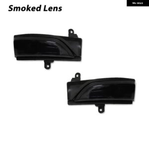 スバル ダイナミックフラッシュ LED サイドミラー ホワイト DRL アンバー ウィンカーライト WRX STI アウトバック レガシィ イン - smoked　lens