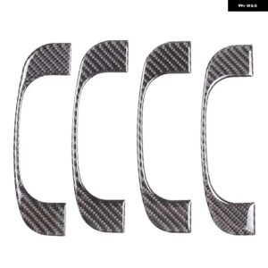 BMW 3シリーズ E90 2005-2012 ソフトカーボンカースタイリング ルーフハンドルステッカー 車内アクセサリー 4個 カスタムパーツ アクセサリ - Black Carbon Fiber