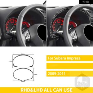 スバル インプレッサ 2009 2010 2011 アクセサリーカーボン車内スピードメーターサラウンドカバー トリム ステッカー 装飾 カスタム - black