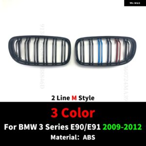 BMW 2 ラインフロントキドニーラジエーターグリルミドルメッシュグリル 3 E90 E91 2005-2012 320I 325I 330I 335I グリッドチューニングアク - 09-12 M Style