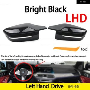 BMW 3 4 5 7 8シリーズ G20 G21 G30 G38 G22 G23 G11 G12 G15 G16 カーボン交換用サイドミラー カバー キャップ カスタムパーツ アクセサリ - LHD Black
