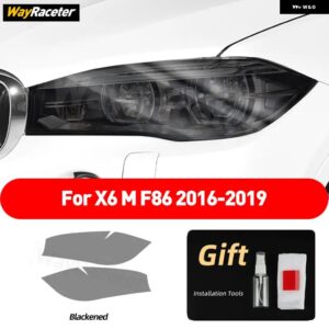 BMW ヘッドライト フィルムクリアスモークブラック TPU ステッカー X6 E71 E72 F16 F86 G06 F96 M パフォーマンスアクセサリー カスタムパ - Blackened F86