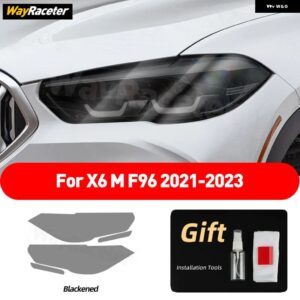 BMW ヘッドライト フィルムクリアスモークブラック TPU ステッカー X6 E71 E72 F16 F86 G06 F96 M パフォーマンスアクセサリー カスタムパ - Blackened F96 21-23