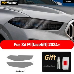 BMW ヘッドライト フィルムクリアスモークブラック TPU ステッカー X6 E71 E72 F16 F86 G06 F96 M パフォーマンスアクセサリー カスタムパ - Blackened F96 24-