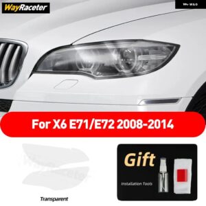BMW ヘッドライト フィルムクリアスモークブラック TPU ステッカー X6 E71 E72 F16 F86 G06 F96 M パフォーマンスアクセサリー カスタムパ - Transparent X6 08-14