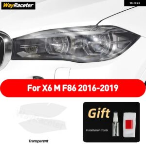 BMW ヘッドライト フィルムクリアスモークブラック TPU ステッカー X6 E71 E72 F16 F86 G06 F96 M パフォーマンスアクセサリー カスタムパ - Transparent F86