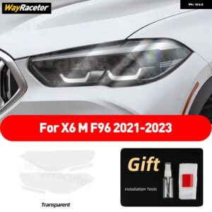 BMW ヘッドライト フィルムクリアスモークブラック TPU ステッカー X6 E71 E72 F16 F86 G06 F96 M パフォーマンスアクセサリー カスタムパ - TransparentF96 21-23