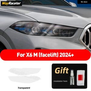 BMW ヘッドライト フィルムクリアスモークブラック TPU ステッカー X6 E71 E72 F16 F86 G06 F96 M パフォーマンスアクセサリー カスタムパ - Transparent F96 24-