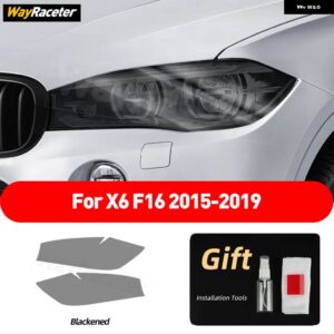 BMW ヘッドライト フィルムクリアスモークブラック TPU ステッカー X6 E71 E72 F16 F86 G06 F96 M パフォーマンスアクセサリー カスタムパ - Blackened F16