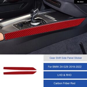 BMW Z4 G29 2019 2020 2121 2022 カーボンインテリアギアシフトサイドパネルステッカー フレームトリム ストリップカバー カスタムパーツ - 14B