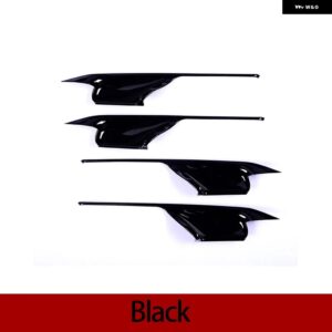 BMW 4ピース/セット ABS クローム/カーボン車内ドアハンドルボウルトリム X5 X6 F15 F16 2014-2018 カーアクセサリー カスタムパーツ アク - Black A