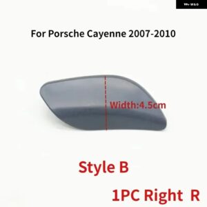 ポルシェ フロントバンパー ヘッドライト ウォッシャークリーニングスプレージェットノズルヘッドランプ カバー カイエン 9PA 2007 2008 - style B Right 4.5cm