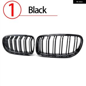 BMW フロントキドニーグリル 3シリーズ E90 E91 LCI 2009/12/01 ダブルスラットライングロスブラックレーシンググリル カスタムパーツ アク - 1.Black