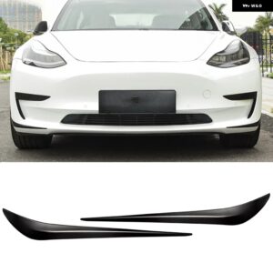 テスラ フロントバンパー コーナープロテクターフォグランプ スポイラー 風ナイフ 装飾 ステッカー 2016-2022 モデル 3 モデル Y カ - Matte black