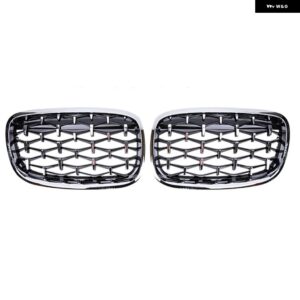 BMW 51137305590 51137157687 51137157688 1ペア フロントキドニーグリル ダイヤモンドグリル 51137305589 X5 E70 X6 E71 ハイブリッド E72 - Silver