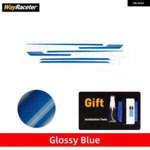BMW ウエストラインカーボンビニールデカールドアサイドストライプスカートステッカー M2 G87 2024 2023 2025 M パフォーマンスアクセサリー - Glossy Blue