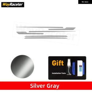 BMW ウエストラインカーボンビニールデカールドアサイドストライプスカートステッカー M2 G87 2024 2023 2025 M パフォーマンスアクセサリー - Silver gray