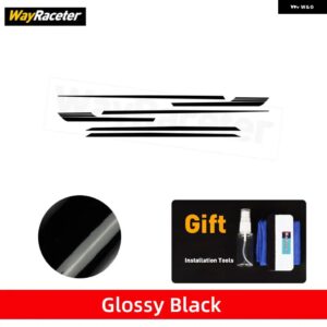 BMW ウエストラインカーボンビニールデカールドアサイドストライプスカートステッカー M2 G87 2024 2023 2025 M パフォーマンスアクセサリー - Glossy black