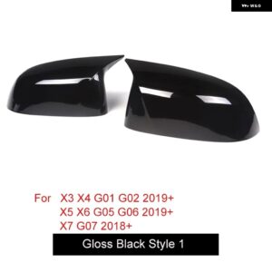 BMW グロッシーホワイト ミラー カバー 交換タイプ 2018+ X3 X4 X5 X6 X7 G01 G02 G03 G05 G06 G07 カスタムパーツ アクセサリー 交換用部 - Gloss Black 1