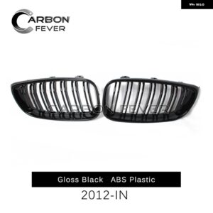 BMW F34 GT カーボン フロント バンパー グリル キドニー レーシング グリル 3シリーズ グランツーリスモ 2013 - 2020 320I 328I 330I 335I - 2 slat gloss black