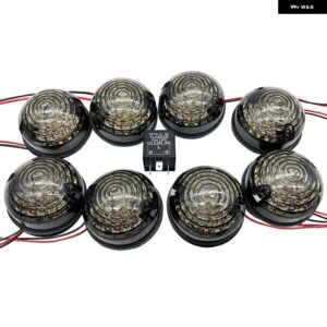 ランドローバー 2個 クリアリアフォグランプ ライト 95MM LED アップグレード キット ディフェンダー カスタムパーツ アクセサリー 交換用 - 8pcs smoke