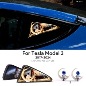 テスラ リアウィンドウ トライアングルトリム ライト モデル 3 2018-23 ハイランド 2024 ランプ アクセサリー カスタムパーツ アク - Blue For Model 3