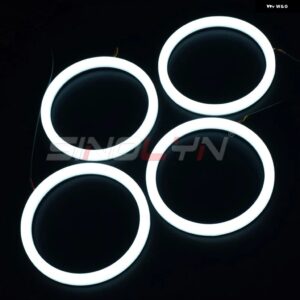 BMW LED エンジェルアイ E46 クーペコンバーチブル 325CI 330CI キセノンヘッドライト ウィンカーライト DRL リングカーアクセサリー カス - WHITE