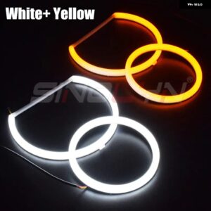 BMW エンジェルアイ LED チューニング X5 E70 キセノンヘッドライト コットンライト ウィンカー DRL カーライト アクセサリー RETROSTYLE - White Yellow