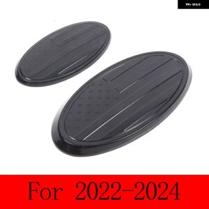 スバル フォレスター 2013-2024 ABS 黒ロゴ装飾リングフロントとリアのロゴカバー ステッカー アクセサリー カスタムパーツ アクセサ - For 2022-2024
