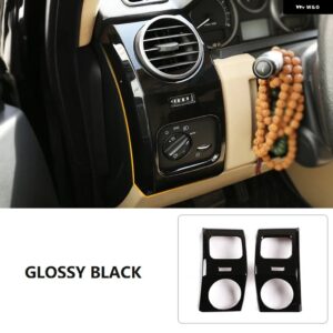 ランドローバー 2個 ダッシュボードサイドエアアウトレットパネル装飾フレーム TIRM ディスカバリー 3 LR3 2004-2009 インテリア アクセサリ - Glossy Black