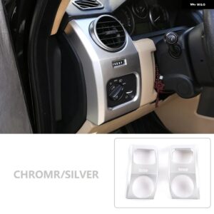 ランドローバー 2個 ダッシュボードサイドエアアウトレットパネル装飾フレーム TIRM ディスカバリー 3 LR3 2004-2009 インテリア アクセサリ - Silver