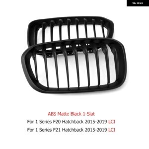 BMW ABS の交換用カースタイリングフロントバンパー キドニーグリル メッシュ 1シリーズ F20 F21 LCI 2015-2019 フェイスリフト カスタムパ - 1 slat matte black