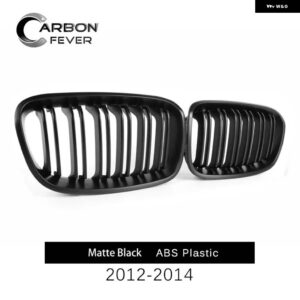 BMW F20 F21 プレ LCI ABS フロントバンパー グリル 交換キドニーメッシュグリル 1シリーズ 2012 - 2014 ハッチバックカースタイリンググリ - 2 slat matte black