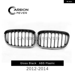BMW F20 F21 プレ LCI ABS フロントバンパー グリル 交換キドニーメッシュグリル 1シリーズ 2012 - 2014 ハッチバックカースタイリンググリ - 1 slat gloss black