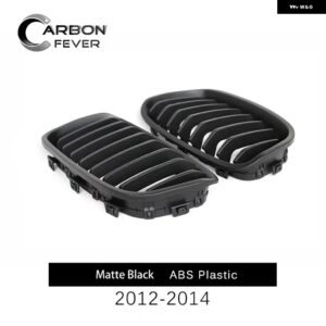 BMW F20 F21 プレ LCI ABS フロントバンパー グリル 交換キドニーメッシュグリル 1シリーズ 2012 - 2014 ハッチバックカースタイリンググリ - 1 slat matte black