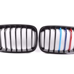 BMW F20 F21 1シリーズ 2011-2014 フェイスリフト済み自動フロントバンパー キドニーレーシンググリル ABS 交換用カースタイリンググリル - 1 Fin ABS Gloss M