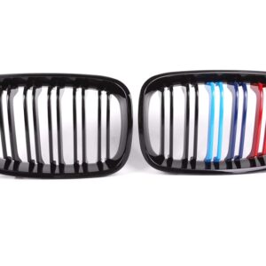 BMW F20 F21 1シリーズ 2011-2014 フェイスリフト済み自動フロントバンパー キドニーレーシンググリル ABS 交換用カースタイリンググリル - 2 Fin ABS Gloss M
