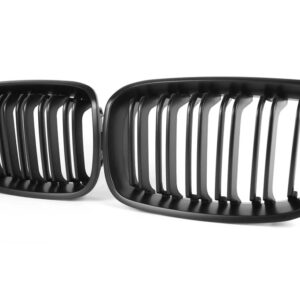 BMW F20 F21 1シリーズ 2011-2014 フェイスリフト済み自動フロントバンパー キドニーレーシンググリル ABS 交換用カースタイリンググリル - 2 Fin matt black