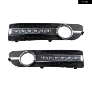 ボルボ カー点滅 1ペア LED デイタイム ランニングライト デイライト S80 2009-13 DRL ウィンカーフォグライト 付き カスタムパーツ アクセ - model　a, white