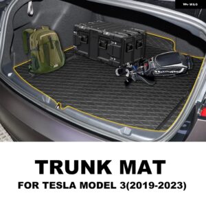 テスラ 革トランクマット モデル 3 モデル Y 2021-24 インテリア パッド装飾アクセサリー カスタムパーツ アクセサリー 交換用部品 互 - For Model 3 19-23