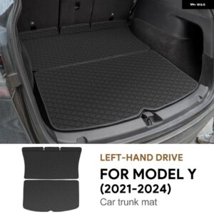 テスラ 革トランクマット モデル 3 モデル Y 2021-24 インテリア パッド装飾アクセサリー カスタムパーツ アクセサリー 交換用部品 互 - For Model Y 21-24