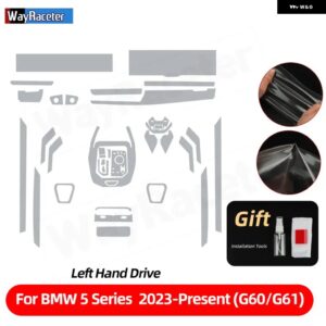 BMW 自己修復アンチスクラッチトップ TPU ビニールセンターギアインテリア ペイントフィルム 5シリーズ 2024 G60 G61 ACCESSORIERS カスタ - LHD the set