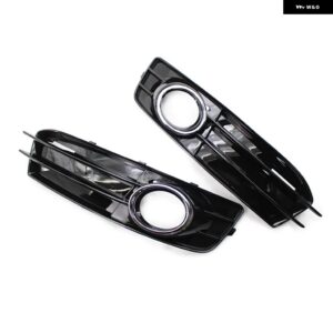 アウディ 1ペア ハニカムメッシュフロントバンパー フォグライト グリル カバー A3 8P S ライン 2009-2011 カバー フレームランプ フード - Chrome silver